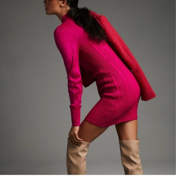 NWT Anthologies Mock Turtleneck Pink/Rose Sweater Dress. Size Small - Picture 2 of 6